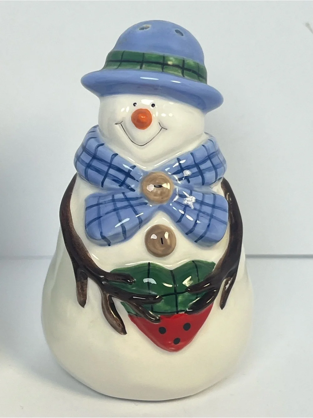 Ceramic Snowman Salt & Pepper Shakers Christmas Holiday Set Vintage